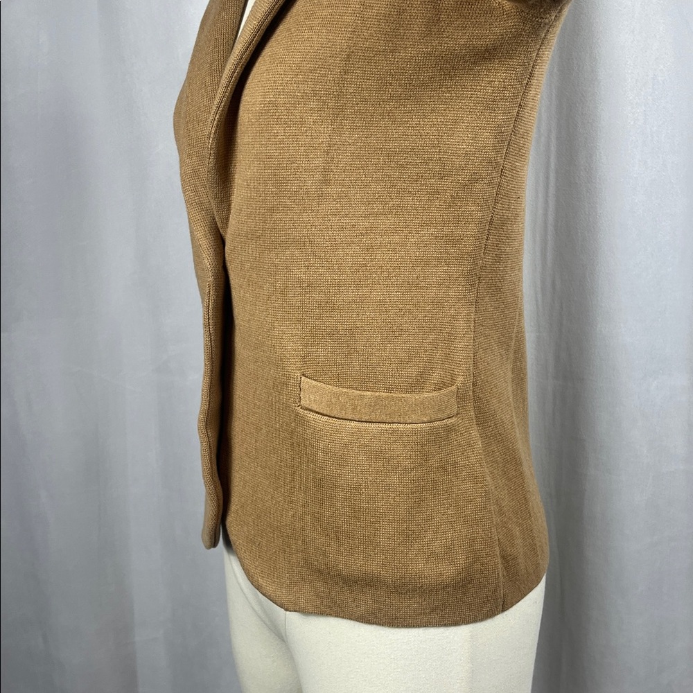 J. Crew Factory Schoolboy Sweater Blazer Cardigan in Camel Tan. - Picture 8 of 12